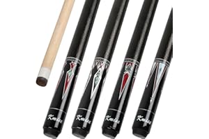 Kmise Professional Low-Deflection Pool Cue Stick, 58'' Canadian Hard Maple Wood Billiard Cue, 13mm Leather Tip, 3D Anti-Slip 