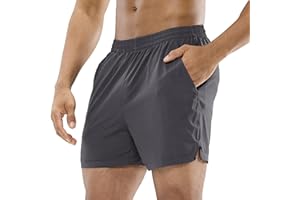 MIER Men's Workout Running Shorts Quick Dry Active 5 Inches Shorts with Pockets, Lightweight, Breathable