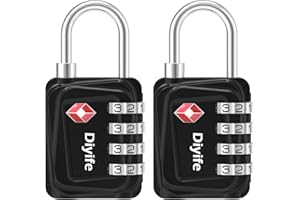 TSA Luggage Locks, [Newest Version][2 Packs] Diyife 4-Digit Suitcase Lock, Security Combination Padlocks with Zinc Alloy Body