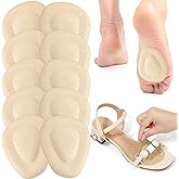 Shynek 10 Pack Metatarsal Pads Ball of Foot Cushions for Heel, Soft Gel Self Adhesive Reusable Foot Pad Insoles Forefoot and Sole Support, Pain Lessen Morton's Neuroma for Women and Men (Beige)