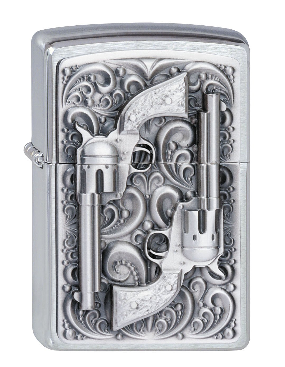 Zippo Windproof Lighter - Revolver - Chrome Brushed, Emblem - Refillable for Lifetime Use - Adjustable Flame - Gift Box - Metal Construction - Made in USA — image 1