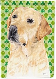 Caroline's Treasures SC9296GF Labrador Yellow St. Patrick's Day Shamrock Portrait Flag Garden Size, Small, Multicolor