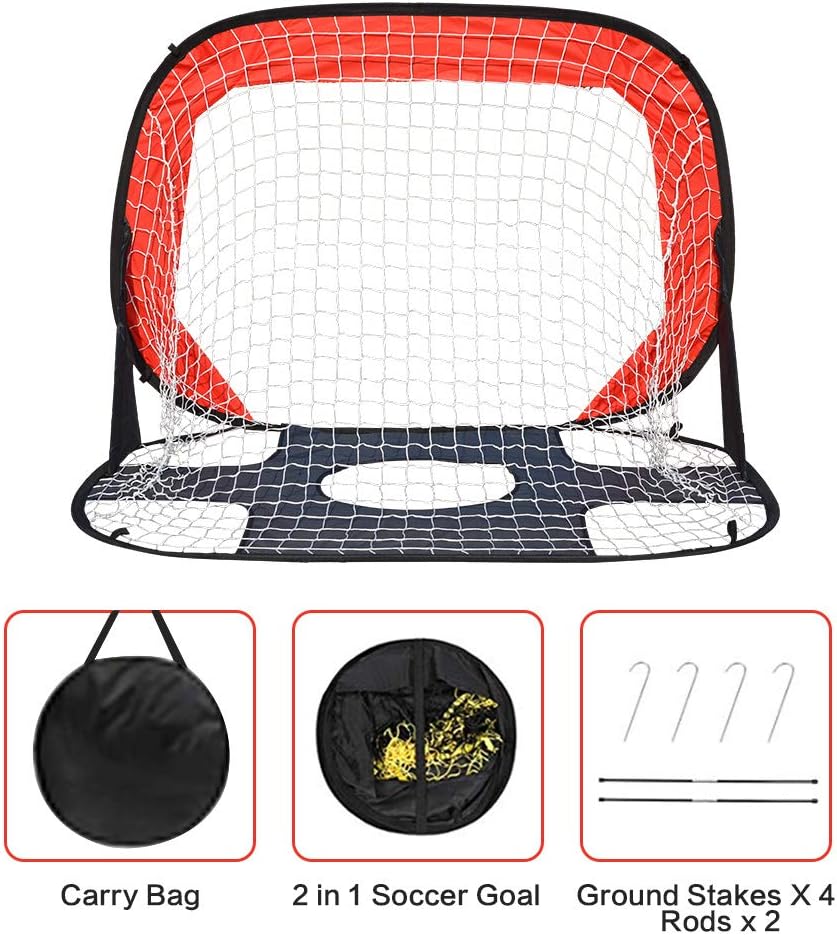 IESTARING 2 in 1 Soccer Goal for Kids Foldable and Portable Pop-Up Soccer Net Toy with Carry Bag Perfect for Home Indoor Outdoor Backyard Garden Sports and Practice (43" L X 30" W) : Sports & Outdoors