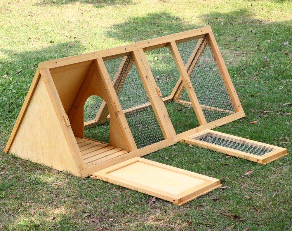 Beyondfashion Triangle Dextérieur En Bois Cage Clapier Pour Lapin