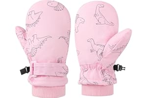 FUOITA Toddler Snow Gloves Toddler Waterproof Mittens Kids Ski Gloves Fleece Lined Kids Mittens Winter for Boys Girls