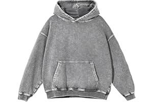 KEEPSHOWING Mens Oversized Hoodies Vintage Hoodie Couples Pullover Acid Wash Hoodies for Men Streetwear Sweatshirts