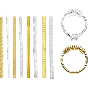 8 PCS Ring Sizer Adjuster for Loose Rings, 4 Sizes, 2Color,Non-Slip Adjustable Ring Sizers, Ring Resizer and Tightener Guards