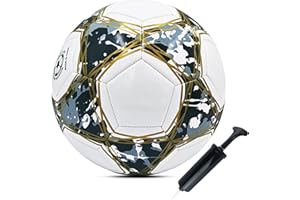 ABAJI Soccer Ball Size 3 4 5 Practice Training Boys Girls Gift Thicker Leather Anti Exploded Indoor Outdoor Come with Pump Needle