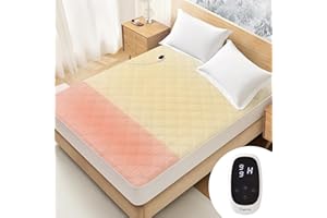 Caperia Heated Mattress Pad Quilted Multizone electric mattress pad Individual Body and Feet Bed Warmer 9 Heat Settings, 1-12 Hours Auto Off, Deep Pocket, Fast Heating, Machine Washable Full 54''x75''