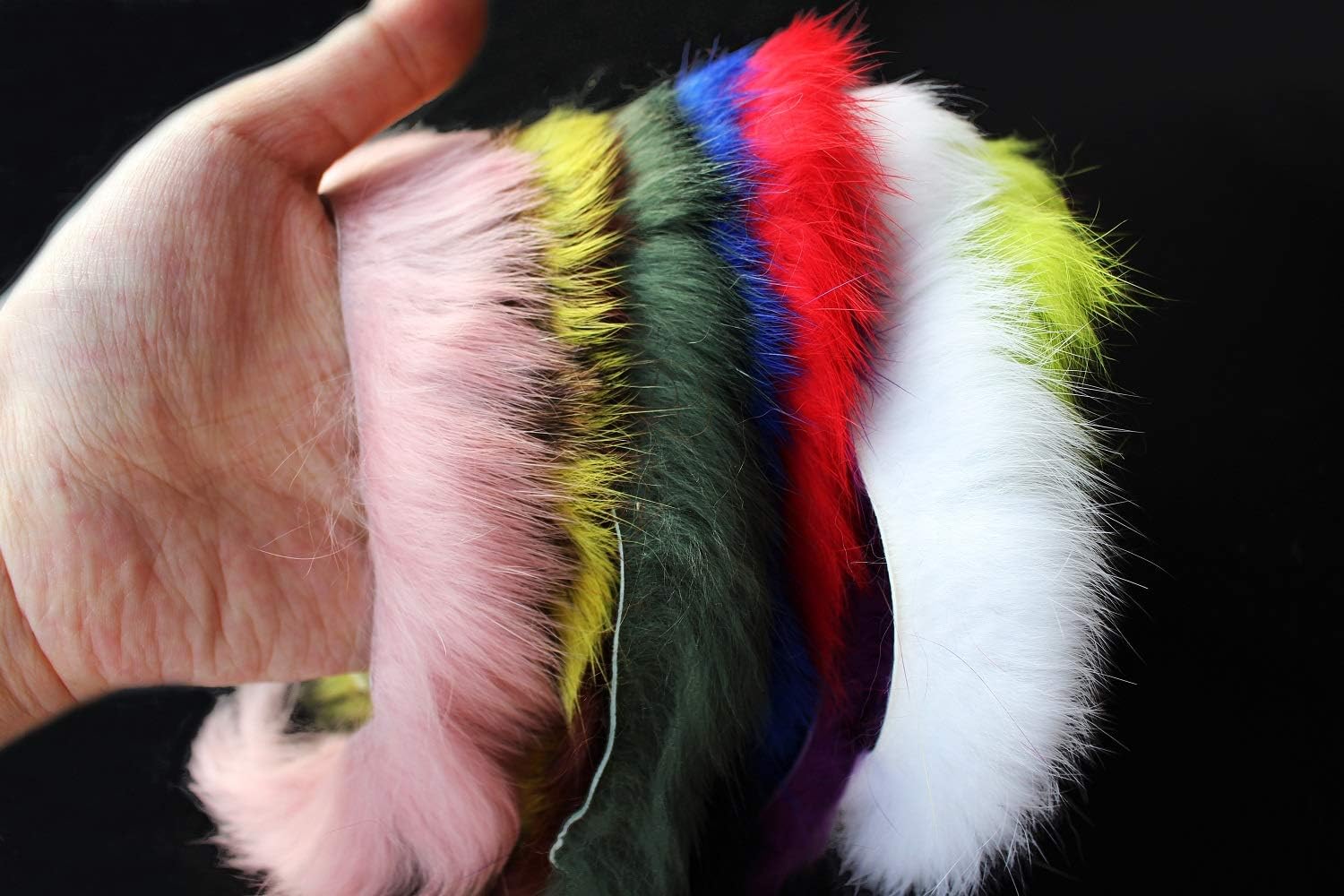 Tigofly 12 colors Cross Cut Rabbit Zonker Strips Fur 5MM Width Steelhead Bass Streamers Fly Tying Materials