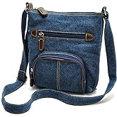 ZOONAI Women Multi Pocket Crossbody Shoulder Bag Small Organizer Purse Wallet
