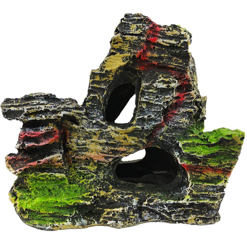 Aquarium Rock Cave, Artificial Stone Underwater Hiding Sea Rock Cave Ornament Fish Shrimp Hiding