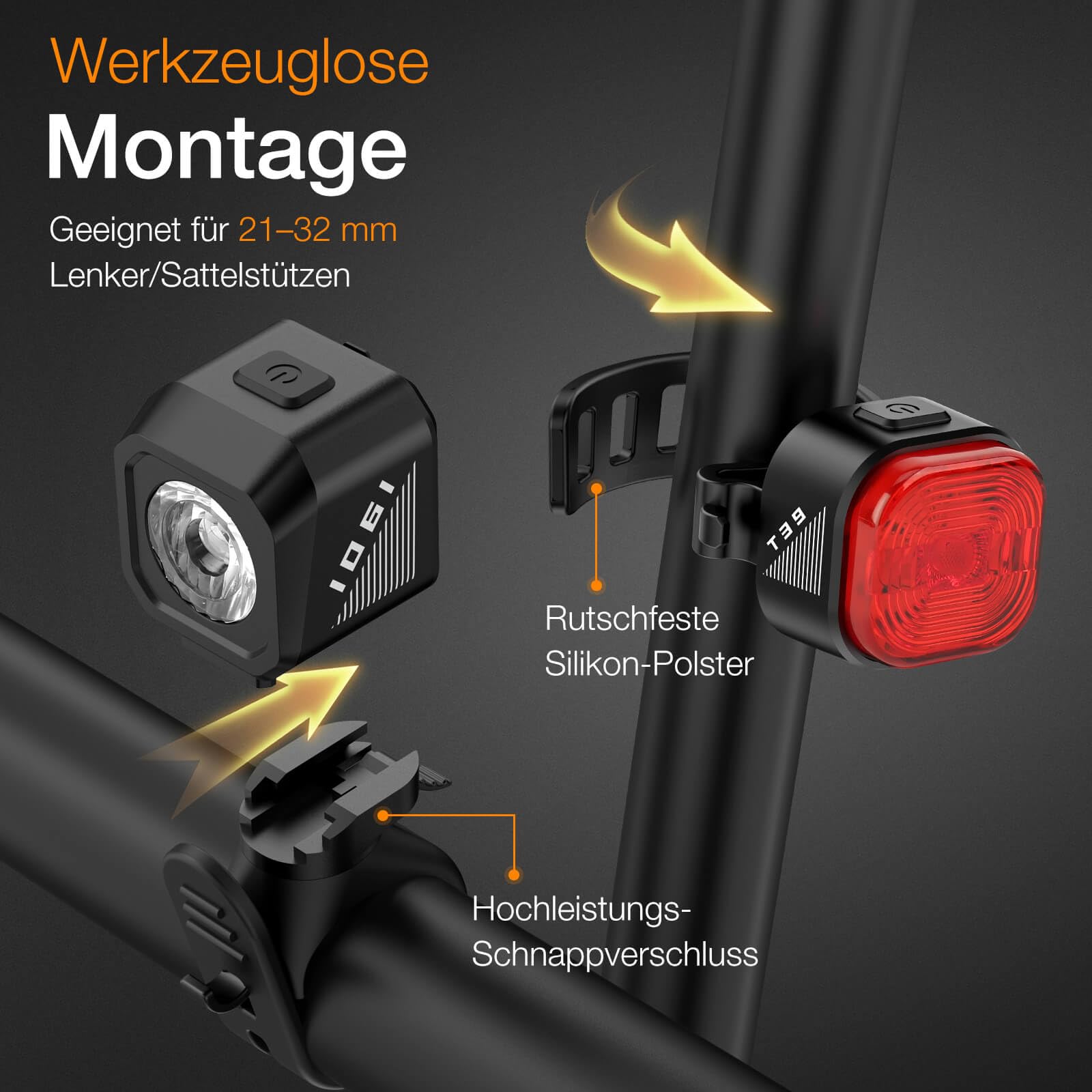 Tavaler Fahrradlicht Set USB Aufladbar | StVZO Zugelassen Fahrradbeleuchtung Set | IPX5 Wasserdicht Fahradlichterset LED | Fahrrad Licht Vorne | Fahrradlicht Hinten & Rücklicht Fahrrad 6