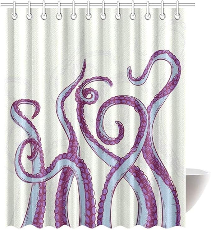 Hotyle Cortina de Ducha Tentáculos de Pulpo bosquejados Coloridos