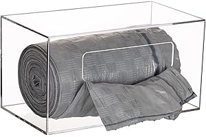 Aphbrada Trash Bag Dispenser Roll Holder, Wall Mount Acrylic Garbage Bag Dispenser Roll Holder for Kitchen Cabinet, Trash Can Liners Organizer for Under Sink, Clear