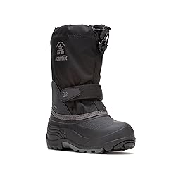 Kamik Boy's WaterbugWIDE Boot, Black/Charcoal, 1