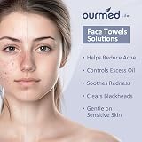ourmed life Face Towels Disposable Biodegradable 100 Count 7.8 in x 7.8 in view 3