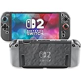 RHOTALL Clear Protective Case Compatible with Nintendo Switch 2(2025),Transparent Hard Protection Cute Skin Shell Case for Switch 2,Soft TPU Shock-Absorption Cover for Controller Grip,Diamond Pattern
