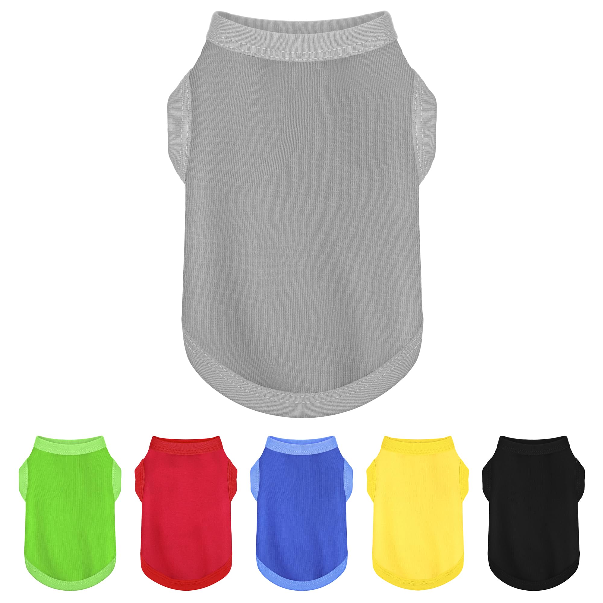 Photo 1 of Elevate Your Dog's Fashion Quotient with Colorful and Breathable Sleeveless Cotton Shirts! Perfect Pet Apparel for Small to Medium Dogs Gray XS