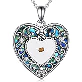 Filigree Mustard Seed Necklace S925 Sterling Silver Heart Mustard Seed Pendant Abalone Shell Faith Jewelry For Women Female