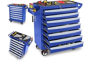 Cyphyja 7-Drawer Tool Chest, Roling Tool Box with Wheels & Drawers & Lock, Toolbox Organizer Storage for Garage/Workshop/Home, Suitable for Moving/Gift/Daily Use