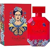 Frida Kahlo Red Eau de Toilette Spray for Women – Warm Floral Scent with Rose, Grapefruit, Jasmine, Vanilla & Cedarwood – Made in USA – Long-Lasting Perfume – 3.4 oz Lacquered Bottle
