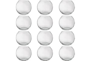 Ashland 3.5” Glass Rose Bowl Glass Storage Container for Candles, Floral Arrangements, Decoration, and Arts & Crafts - Bulk 12 Pack
