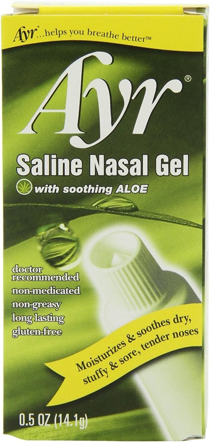 Ayr Saline Nasal Gel with Aloe - 0.5 oz, Pack of 5: Health & Personal Care