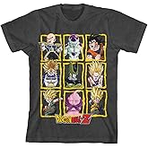 Dragon Ball Z T-Shirt Boys' Character Boxes Grid Kids Short Sleeve Tee