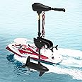 86 LBS Thrust Trolling Motor, 24V Transom Mounted Saltwater Electric Outboard Motor 8 Speed w/LED Battery Indicator and Telescoping Handle for Kayak, Inflatable Fishing Boats