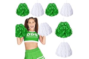 cssopenss Pom Poms Cheerleading Metal Foil Cheerleading Pom Poms with Plastic Handles Cheer Pom Poms for Cheering in Sports Meet Field and Other Festive Occasions, 30 Grams