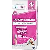 Tru Earth Hypoallergenic Baby Laundry Detergent Sheets/Strips for Sensitive Skin, 384 Count, Up to 768 Loads: Fragrance Free Baby Detergent Laundry Newborn, Children