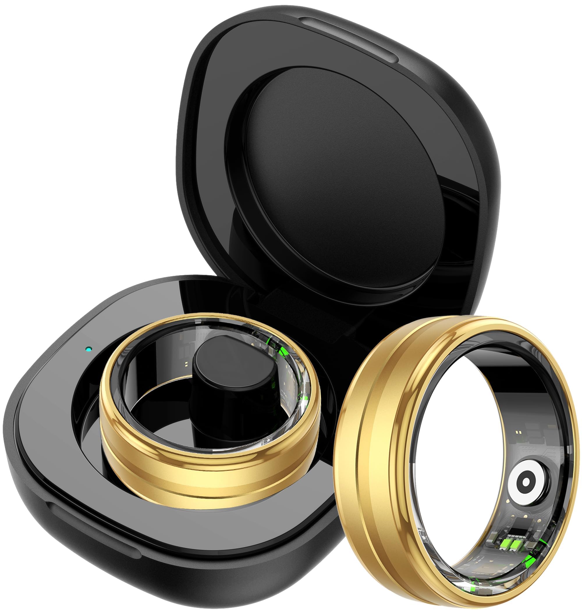 findtime Smart Rings for Men Women, Fitness Ring Heart Rate Monitor Sleep Tracker Blood Oxygen, Health Ring Pedometer Calories Step Counter, IP68 Waterproof Smart Ring for Android iOS Phones