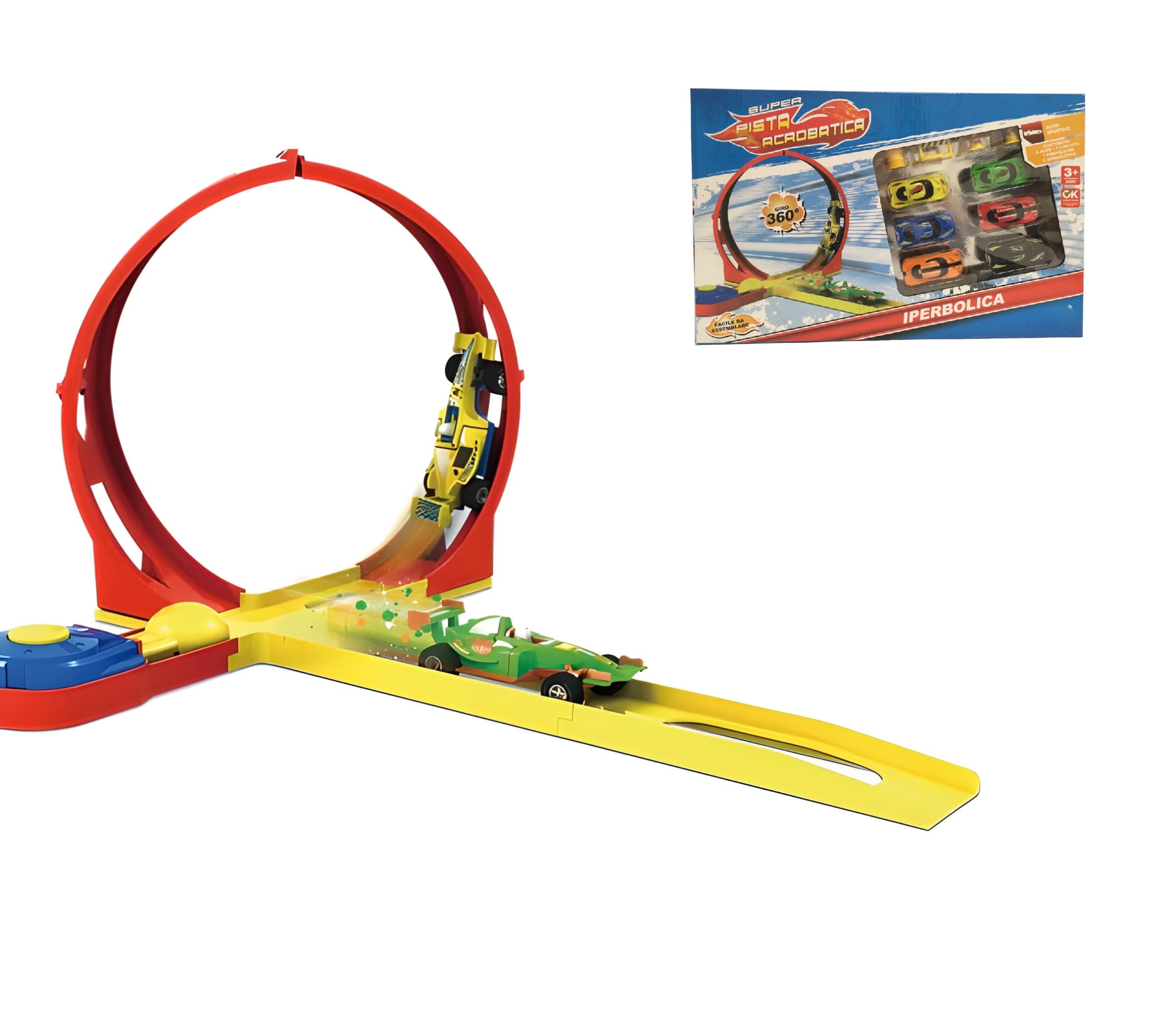 Death Ride Toy Track with 6 Cars, Track Cars Track Track Flexible Car Track, Death Ride Track, 6 Cars Included, Loop Track, Stunt Track Car with Launcher
