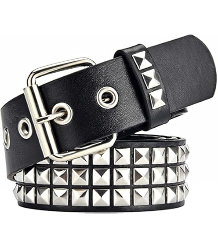 XZQTIVE Studded Belt Metal Punk Rock Rivet Belts for Women/Men