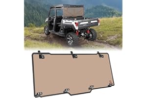 KEMIMOTO Tinted Rear Window, Pre-installed Back Windshield Compatible with Polaris Ranger XP 1000/Crew 2017-2025, Polaris Ranger 1000/Crew 2020-2025, Ranger XP 900/Crew 2013-2019