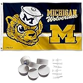 Michigan Team University Wolverines Split Logo Banner and Tapestry Wall Tack Pads