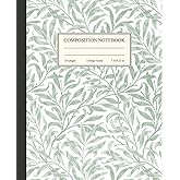 Composition Notebook College Ruled: Beautiful Vintage Floral Leaves Pattern | Botanical Aesthetic Journal for School, College & Work