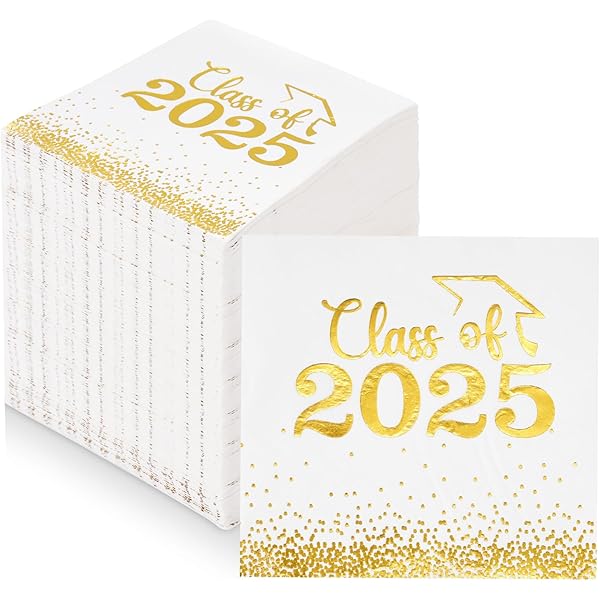 Personalized Graduation Napkins Class Of 2025 - Custom Grad Party Decorations & Supplies
