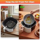 Yikki 2 Pack Silicone Air Fryer Liners 3-5 Qt Compatible Accessories view 2