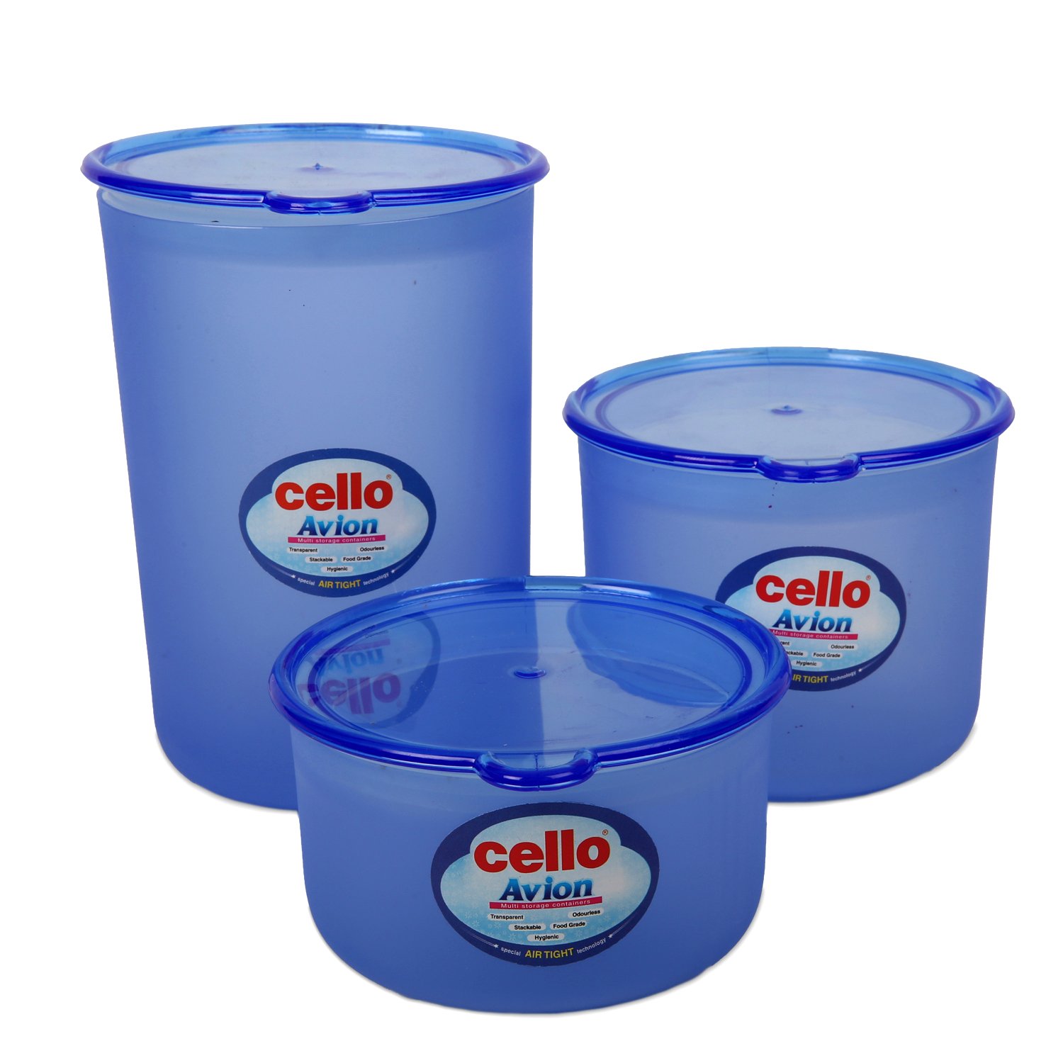Buy Cello Avion Plastic Container Set, 3Pieces, Blue Online at Low