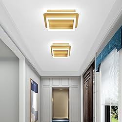 CANEOE Square LED Hallway Ceiling Light, Gold