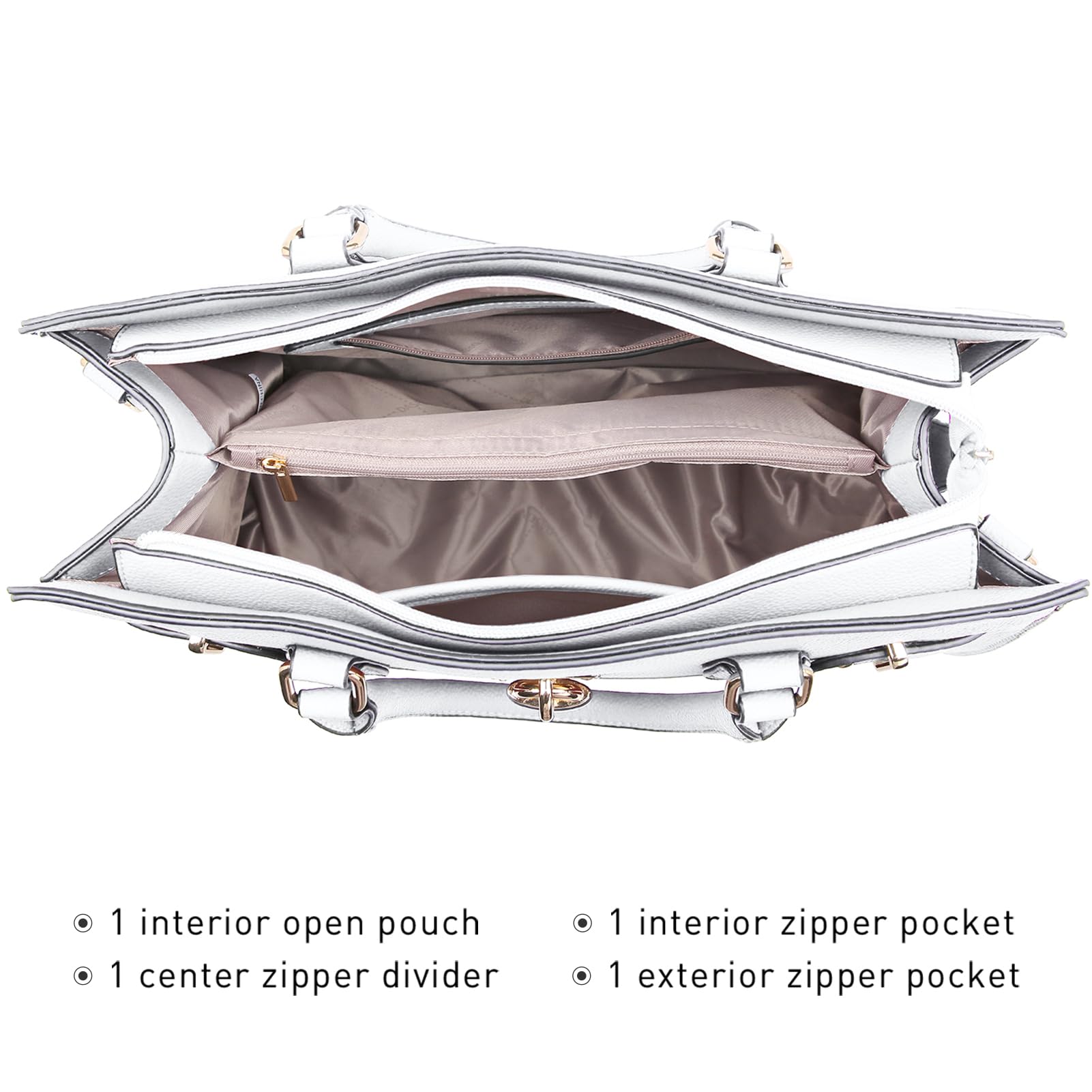 Dasein Women Handbags and Purses Ladies Shoulder Bag Top Handle Satchel Tote Work Bag with Matching Clutch