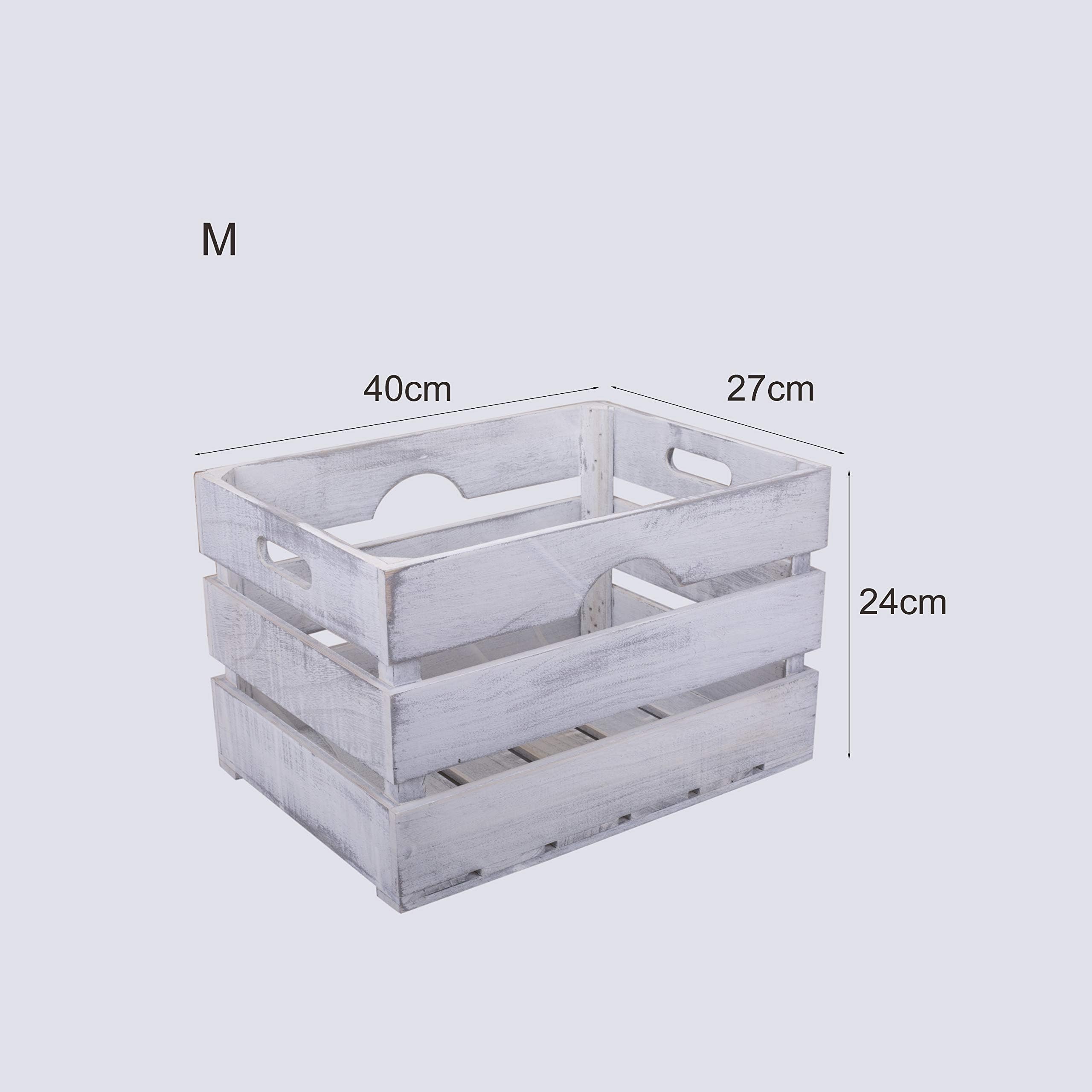 BASIC HOUSE VINTAGE WOODEN CRATE STORAGE BOX/PLANTER/SHELVES ETC (3 x Medium)