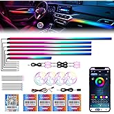 Dreamcolor Acrylic Car Interior Lights 22 in 1 RGB LED Strip Lights APP Control Zoned Control System 252 Color Modes DIY Fibe