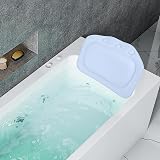 Dioche Bathtub Pillow Soft Foam Head Neck Back Support Blue PVC Suction Cups view 1