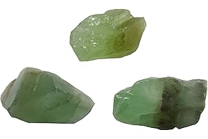 CircuitOffice 3 Piece (1-2") Green Calcite Raw Natural Healing Crystals / Stones For Wire Cabbing, Wrapping, Polishing, Tumbling, Wicca, Reiki, Cutting, Metaphysical, Chakra and Positive Energy