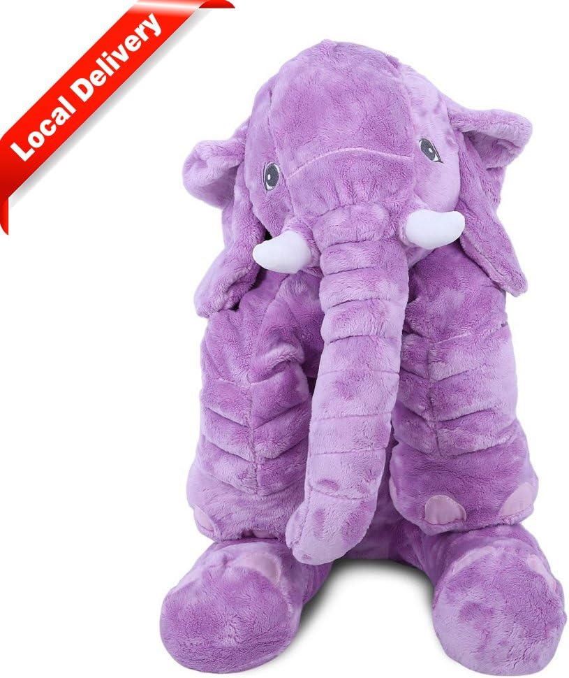 KidsTime Baby Children's Elephant Pillows Soft Plush Stuff Dolls Soft Plush Toys Lumbar Pillow(Purple) by KidsTime