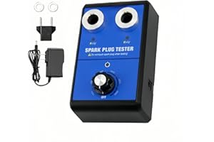 RQG Dual-Hole Spark Plug Tester, Automotive Engine Ignition Coil Tester, Spark Plug Testing Tools for 12V Gasoline Vehicles, 0-6000RPM Adjustable 13mm Spark Plug Socket Plug and Play