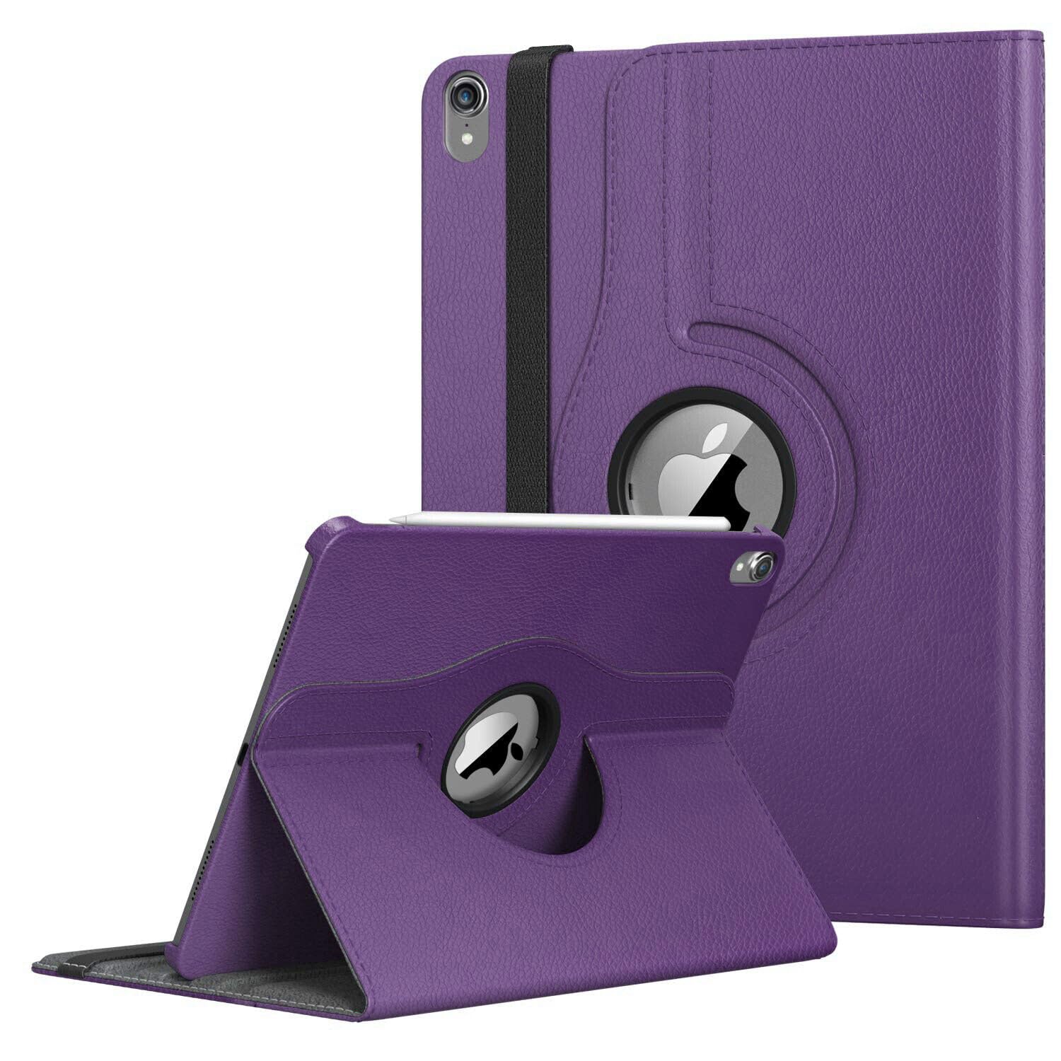 360 Rotate Leather Case For Apple iPad 10th/11th Generation Released 2022/2025 Only For Model Numbers A2757, A2777, A2696, A3355, A3356, A3354. (Purple)